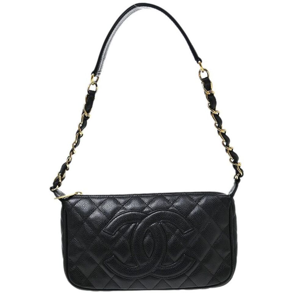 Chanel Timeless Cc Chain Quilted Caviar Black Leather Shoulder Bag Bag